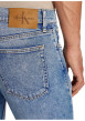 Thumbnail Jean en coton bleu stone délavé avec une coupe slim et une taille intermédiaire - Image 3