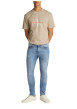 Thumbnail Jean en coton bleu stone délavé avec une coupe slim et une taille intermédiaire - Image 5