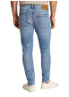 Thumbnail Jean en coton bleu stone délavé avec une coupe slim et une taille intermédiaire - Image 6