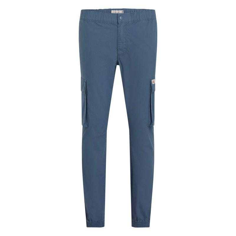 Calvin Klein Jeans - Cargo En Coton Bleu Uni à Coupe Skinny Avec Une Taille Et Des Ourlets élastiqués - Bleu Calvin Klein Jeans - Cargo En Coton Bleu Uni à Coupe Skinny Avec Une Taille Et Des Ourlets élastiqués - Bleu