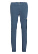 Thumbnail Cargo en coton bleu uni à coupe skinny avec une taille et des ourlets élastiqués