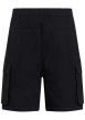 Thumbnail Bermuda cargo en coton noir uni à coupe regular fit avec une taille élastiquée - Image 2