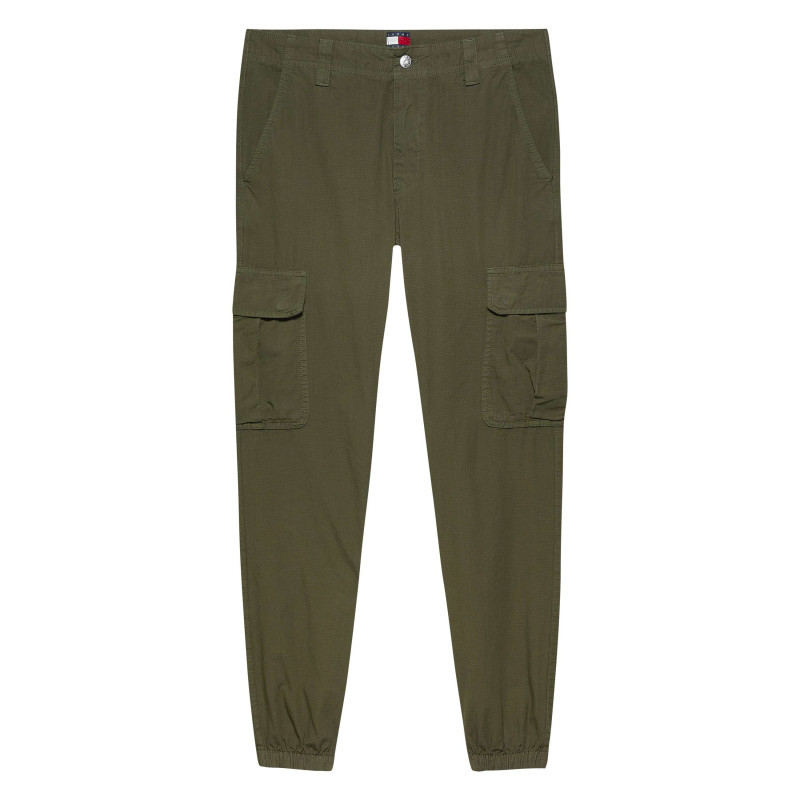 Tommy Jeans - Pantalon Cargo Kaki Uni En Coton Avec Une Coupe Slim Et Des Poches à Rabat - Kaki Tommy Jeans - Pantalon Cargo Kaki Uni En Coton Avec Une Coupe Slim Et Des Poches à Rabat - Kaki