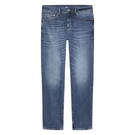 Jean en coton bleu avec une coupe droite et un...