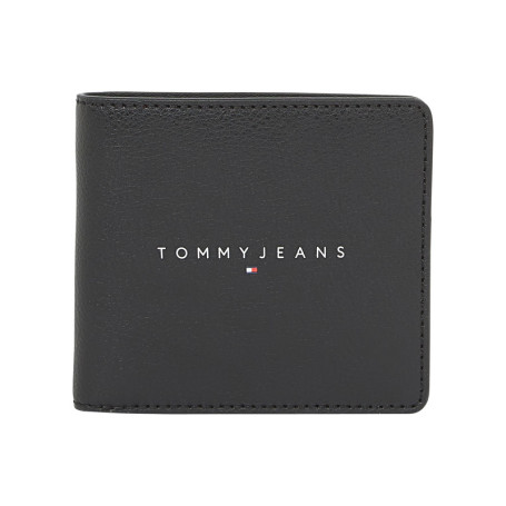 Portefeuille noir uni avec le nom de la marque...