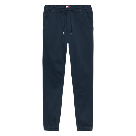 Pantalon marine uni en coton avec une coupe...