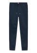Thumbnail Pantalon marine uni en coton avec une coupe droite et une taille élastiquée