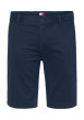 Thumbnail Short chino marine uni en coton avec une coupe droite et des passants pour ceinture