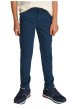 Thumbnail Pantalon Chino marine uni en coton avec une coupe droite et des passants - Image 2