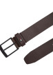 Thumbnail Ceinture marron unie en cuir avec logo iconique de la marque et une boucle - Image 2