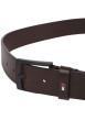 Thumbnail Ceinture marron unie en cuir avec logo iconique de la marque et une boucle - Image 3