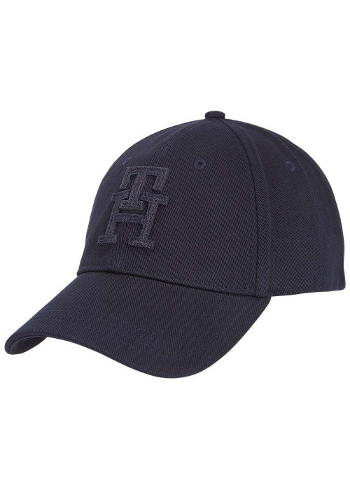 Casquette marine unie en coton avec logo de la marque brodé à l'avant