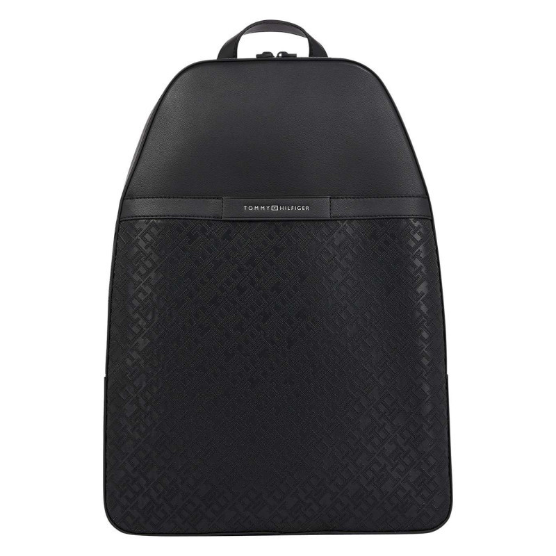 Tommy Hilfiger - Sac à Dos Noir Uni Avec Une Fermeture Zippée Et Des Bretelles Ajustables - Noir
