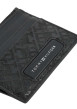 Thumbnail Porte-cartes noir uni en cuir avec une fermeture zippée et nom iconique - Image 3
