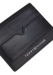 Thumbnail Porte-cartes noir uni en cuir avec plusieurs compartiments à cartes - Image 3