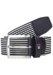 Thumbnail Ceinture marine rayée avec logo de la marque et une boucle argenté