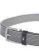 Thumbnail Ceinture marine rayée avec logo de la marque et une boucle argenté - Image 2