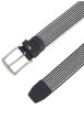 Thumbnail Ceinture marine rayée avec logo de la marque et une boucle argenté - Image 3