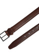 Thumbnail Ceinture marron unie en cuir avec nom iconique de la marque sur la boucle - Image 3