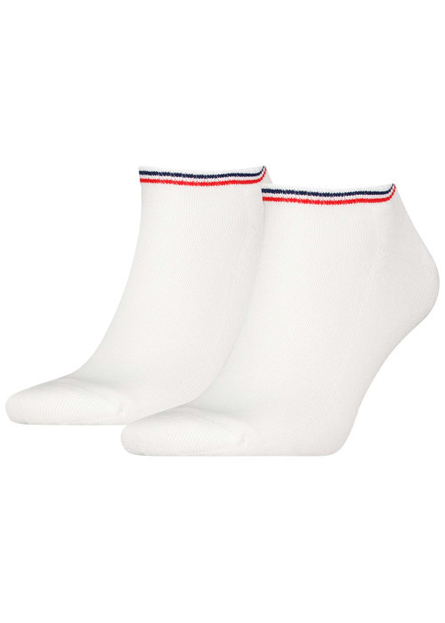 Lot de 2 paires de chaussettes basses en coton blanches unies
