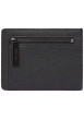 Thumbnail Porte-cartes en cuir noir uni avec un touché grainé et une poche zippée - Image 2