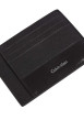 Thumbnail Porte-cartes en cuir noir uni avec un touché grainé et une poche zippée - Image 3