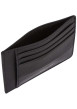 Thumbnail Porte-cartes en cuir noir uni avec un touché grainé et une poche zippée - Image 4