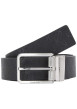 Thumbnail Ceinture en cuir noire avec une boucle rectangulaire et un imprimé all-over logo