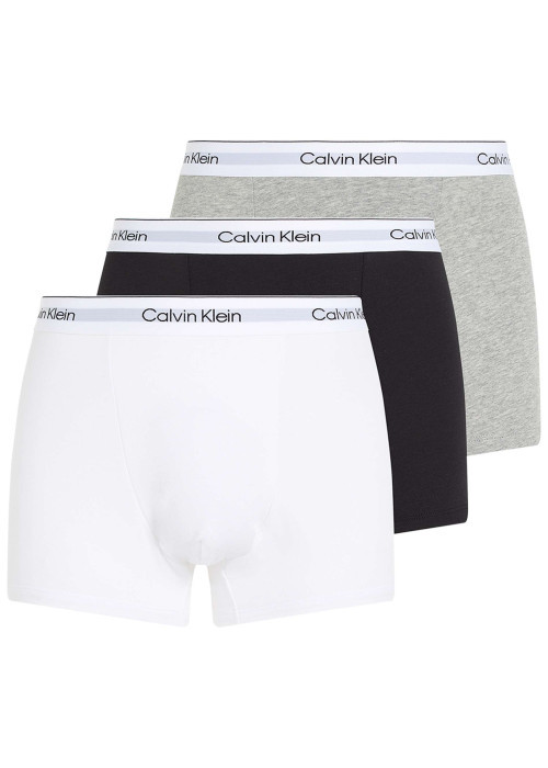 Lot de 3 boxers classiques en coton tricolore unis avec une ceinture élastiquée