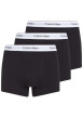 Thumbnail Lot de 3 boxers classiques en coton noirs unis à ceinture élastiquée blanche