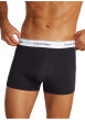 Thumbnail Lot de 3 boxers classiques en coton noirs unis à ceinture élastiquée blanche - Image 3