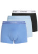 Thumbnail Lot de 3 boxers classiques en coton tricolore unis à ceinture élastiquée