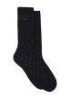 Thumbnail Lot de 2 paires de chaussettes hautes noires à pois avec marque