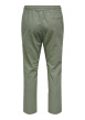 Thumbnail Pantalon chino crop en coton et lin mélangé vert tilleul uni avec une coupe slim - Image 2