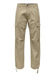 Thumbnail Cargo en coton mélangé beige uni à coupe regular fit avec des lacets sur le bas - Image 2
