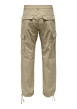 Thumbnail Cargo en coton mélangé beige uni à coupe regular fit avec des lacets sur le bas - Image 3