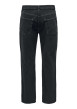 Thumbnail Jean en coton noir légèrement délavé avec une coupe baggy et des passants - Image 2