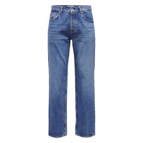 Jean en coton bleu délavé avec une coupe...