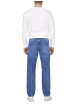 Thumbnail Jean en coton bleu délavé avec une coupe regular fit et une braguette à boutons - Image 6