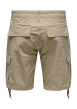Thumbnail Short cargo en coton mélangé beige uni avec une coupe regular fit - Image 2