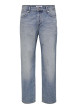 Thumbnail Jean en coton bleu délavé avec une coupe baggy et des passants à la taille