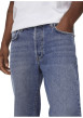 Thumbnail Jean en coton bleu délavé avec une coupe baggy et des passants à la taille - Image 3