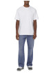 Thumbnail Jean en coton bleu délavé avec une coupe baggy et des passants à la taille - Image 5