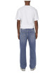 Thumbnail Jean en coton bleu délavé avec une coupe baggy et des passants à la taille - Image 6
