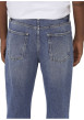 Thumbnail Jean en coton bleu délavé avec une coupe baggy et des passants à la taille - Image 7