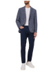 Thumbnail Pantalon en coton marine uni avec une coupe tapered et un patch de la marque - Image 9