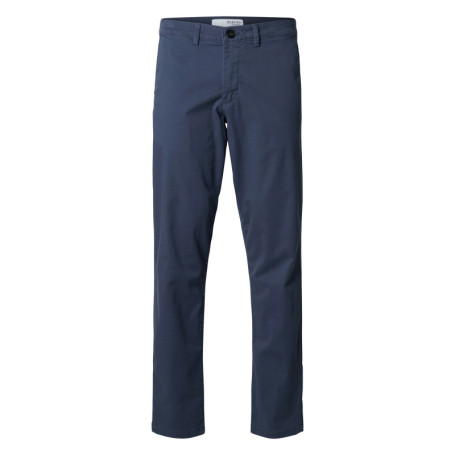 Chino en coton bleu indigo uni à coupe slim fit...