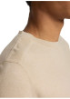 Thumbnail Pull fin en coton beige chiné avec une coupe droite et un col rond - Image 3