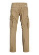Thumbnail Pantalon Cargo en coton mélangé beige uni avec une coupe droite - Image 3