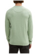 Thumbnail Pull en coton vert chiné avec un col rond et le logo de la marque brodé - Image 2